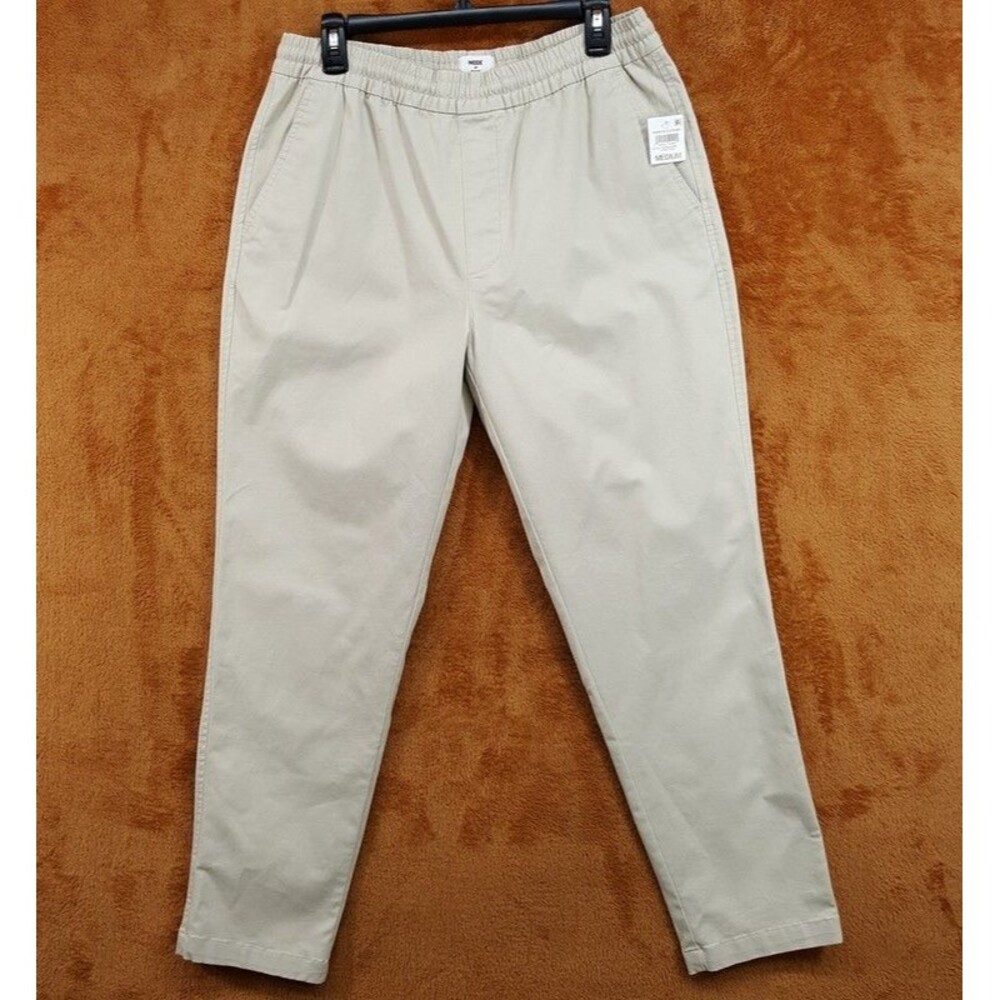 MODE OF ONE Pants Mens Medium Tan Chino Drawstring Pull On Tapered Leg